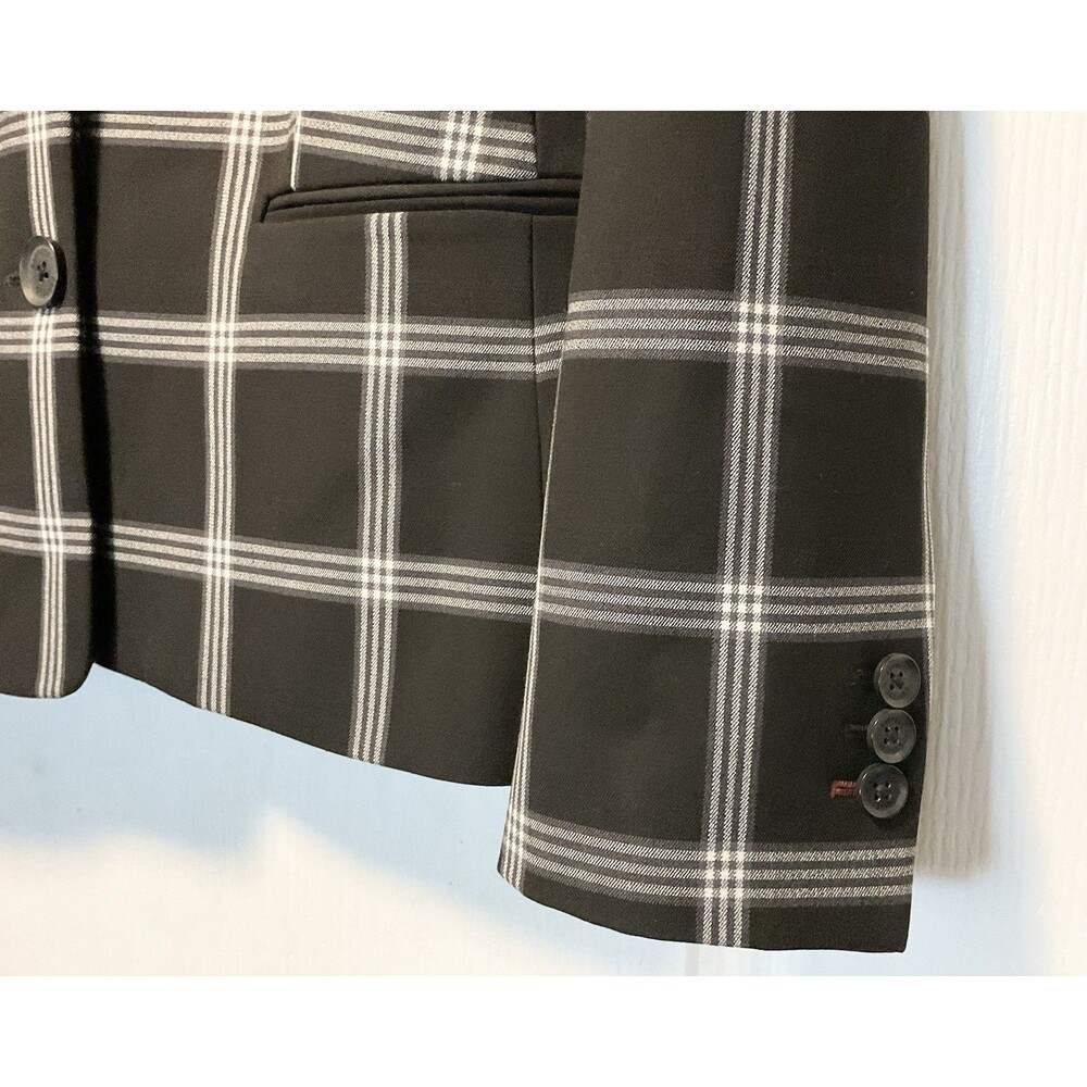 Express Women's Plaid  Two Button Blazer Size 14, Black and White - Picture 5 of 7